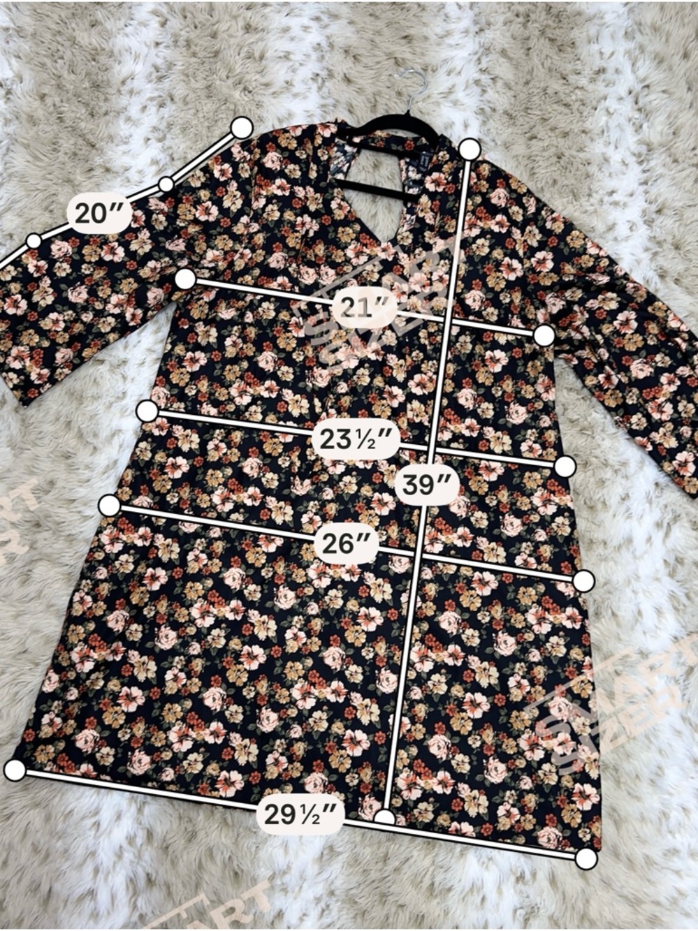 Du Jour Black Floral Blouse with Pink, Yellow, Orange and Green Flowers - Picture 2 of 5